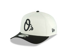 Load image into Gallery viewer, Baltimore Orioles New Era MLB 9FORTY 940 Adjustable A-Frame Cap Hat Cream Crown Black Visor Black Logo 1983 World Series Side Patch Gray UV