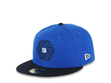 Load image into Gallery viewer, San Diego FC New Era 59FIFTY 5950 Fitted Cap Hat Royal Blue Navy Blue Visor White/Navy Blue Logo Gray UV