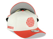 Load image into Gallery viewer, San Diego FC New Era MLS 9FORTY 940 Adjustable A-Frame Cap Hat Cream Crown Red Visor Red Logo Gray UV Gray UV