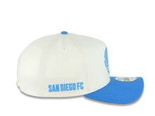 Load image into Gallery viewer, San Diego FC New Era MLS 9FORTY 940 Adjustable A-Frame Cap Hat Cream Crown Light Blue Visor Light Blue Logo Gray UV Gray UV