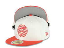 Load image into Gallery viewer, (Youth) San Diego FC New Era MLS 59FIFTY 5950 Kid Fitted Cap Hat Cream Crown Red Visor Red Logo Gray UV