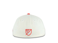 Load image into Gallery viewer, (Youth) San Diego FC New Era MLS 59FIFTY 5950 Kid Fitted Cap Hat Cream Crown Red Visor Red Logo Gray UV