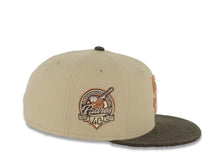 Load image into Gallery viewer, (Corduroy Visor) San Diego Padres New Era MLB 59FIFTY 5950 Fitted Cap Hat Khaki Crown Brown Visor Metallic Bronze Logo 40th Anniversary Side Patch