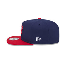 Load image into Gallery viewer, USA New Era WBC World Baseball Classic 9FIFTY 950 Snapback A-Frame Cap Hat Navy Blue Crown Red Visor Team Color Logo USA Flag Side Patch