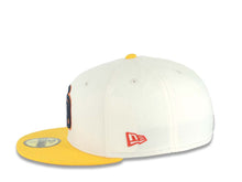 Load image into Gallery viewer, San Diego Padres New Era MLB 59FIFTY 5950 Fitted Cap Hat Cream Crown Yellow Visor Navy Blue/Yellow/Orange Logo 40th Anniversary Side Patch Red UV