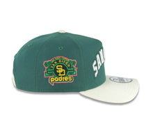 Load image into Gallery viewer, San Diego Padres New Era MLB 9FORTY 940 Adjustable A-Frame Cap Hat Green Crown Cream Visor White/Green Text Logo Stadium Side Patch Gray UV