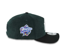 Load image into Gallery viewer, (Corduroy Crown) New York Yankees New Era MLB 9FORTY 940 Adjustable A-Frame Cap Hat Dark Green Crown Black Visor White Logo 1998 World Series Side Patch