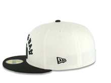 Load image into Gallery viewer, San Diego Padres New Era MLB 59FIFTY 5950 Fitted Cap Hat Cream Crown Black Visor Black Logo South Bay Pier Side Patch