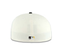 Load image into Gallery viewer, San Diego Padres New Era MLB 59FIFTY 5950 Fitted Cap Hat Cream Crown Black Visor Black Logo South Bay Pier Side Patch