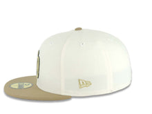 Load image into Gallery viewer, San Diego Padres New Era MLB 59FIFTY 5950 Fitted Cap Hat Cream Crown Khaki Visor Metallic Gold/Black Logo 1998 World Series Side Patch