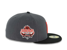 Load image into Gallery viewer, Los Angeles Dodgers New Era MLB 59FIFTY 5950 Fitted Cap Hat Dark Gray Crown Black Visor Red Logo 40th Anniversary Stadium Side Patch