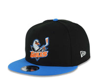Load image into Gallery viewer, San Diego Gulls New Era AHL 9FIFTY 950 Snapback Cap Hat Black Crown Blue Visor Default Team Logo SD Side Patch Gray UV