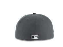 Load image into Gallery viewer, San Diego Padres New Era MLB 59FIFTY 5950 Fitted Cap Hat Dark Gray Crown Black Visor Black Logo With Rose 40th Anniversary Side Patch