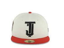 Load image into Gallery viewer, Tijuana Toros New Era LMB 59FIFTY 5950 Fitted Cap Hat Cream Crown Red Visor Black Logo 2021 Champeon Del Norte Side Patch