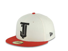 Load image into Gallery viewer, Tijuana Toros New Era LMB 59FIFTY 5950 Fitted Cap Hat Cream Crown Red Visor Black Logo 2021 Champeon Del Norte Side Patch