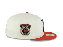 Load image into Gallery viewer, Tijuana Toros New Era LMB 59FIFTY 5950 Fitted Cap Hat Cream Crown Red Visor Black Logo 2021 Champeon Del Norte Side Patch