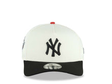 Load image into Gallery viewer, New York Yankees New Era MLB 9FORTY 940 Adjustable A-Frame Cap Hat Cream Crown Black Visor Black Logo 1998 World Series Side Patch Red UV
