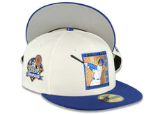 Load image into Gallery viewer, Los Angeles Dodgers New Era MLB 59FIFTY 5950 Fitted Cap Hat Cream Crown Royal Blue Visor Team Color Logo Ohtani 50 Stolen Bases 2024 World Series Champions