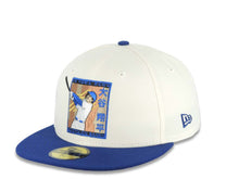 Load image into Gallery viewer, Los Angeles Dodgers New Era MLB 59FIFTY 5950 Fitted Cap Hat Cream Crown Royal Blue Visor Team Color Logo Ohtani 50 Stolen Bases 2024 World Series Champions