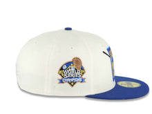 Load image into Gallery viewer, Los Angeles Dodgers New Era MLB 59FIFTY 5950 Fitted Cap Hat Cream Crown Royal Blue Visor Team Color Logo Ohtani 50 Stolen Bases 2024 World Series Champions