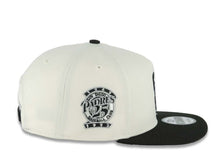 Load image into Gallery viewer, San Diego Padres New Era MLB 9FIFTY 950 A-Frame Snapback Cap Hat Cream Crown Black Visor Black Logo 25th Anniversary Side Patch