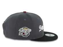 Load image into Gallery viewer, San Diego Padres New Era MLB 9FIFTY 950 Snapback Cap Hat Dark Gray Crown Black Visor White Script/Text Logo 1998 World Series Side Patch