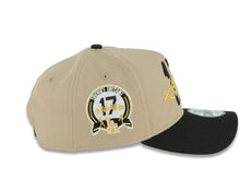 Load image into Gallery viewer, Los Angeles Dodgers New Era MLB 9FORTY 940 A-Frame Adjustable Cap Hat Khaki Crown Black Visor Black/Metallic Gold Script/Text Logo Shohei Ohtani 17 Side Patch