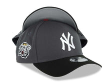 Load image into Gallery viewer, New York Yankees New Era MLB 9FORTY 940 A-Frame Adjustable Cap Hat Dark Gray Crown Black Visor White Logo 1998 World Series Side Patch