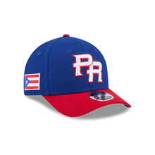 Load image into Gallery viewer, Puerto Rico New Era WBC World Baseball Classic 9FORTY 940 Adjustable Cap Hat Royal Blue Crown Red Visor Team Color Logo Puerto Rico Flag Side Patch