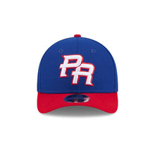 Load image into Gallery viewer, Puerto Rico New Era WBC World Baseball Classic 9FORTY 940 Adjustable Cap Hat Royal Blue Crown Red Visor Team Color Logo Puerto Rico Flag Side Patch