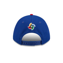 Load image into Gallery viewer, Puerto Rico New Era WBC World Baseball Classic 9FORTY 940 Adjustable Cap Hat Royal Blue Crown Red Visor Team Color Logo Puerto Rico Flag Side Patch
