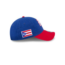 Load image into Gallery viewer, Puerto Rico New Era WBC World Baseball Classic 9TWENTY 920 Adjustable Cap Hat Royal Blue Crown Red Visor Team Color Logo Puerto Rico Flag Side Patch