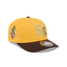 Load image into Gallery viewer, San Diego Padres New Era MLB 9SEVENTY 970 Snapback Cap Hat Yellow Crown Brown Visor Yellow/Brown/White Logo 2026 Spring Training Side Patch