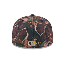 Load image into Gallery viewer, San Diego Padres New Era MLB 59FIFTY 5950 Fitted Cap Hat Leaves Camo Crown Brown Visor Yellow Logo 50th Anniversary Side Patch