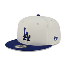 Load image into Gallery viewer, Los Angeles Dodgers New Era MLB 9FIFTY 950 Snapback Cap Hat Cream Crown Royal Blue Visor Royal Blue Logo Localized Map Side Patch