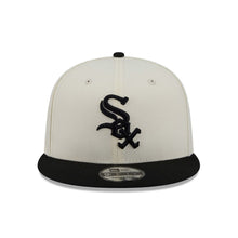 Load image into Gallery viewer, Chicago White Sox New Era MLB 9FIFTY 950 Snapback Cap Hat Cream Crown Black Visor Black Logo Localized Map Side Patch