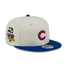 Load image into Gallery viewer, Chicago Cubs New Era MLB 9FIFTY 950 Snapback Cap Hat Cream Crown Royal Blue Visor Royal Blue Logo Localized Map Side Patch