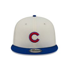 Load image into Gallery viewer, Chicago Cubs New Era MLB 9FIFTY 950 Snapback Cap Hat Cream Crown Royal Blue Visor Royal Blue Logo Localized Map Side Patch