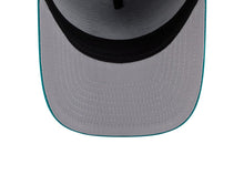 Load image into Gallery viewer, Seattle Mariners New Era MLB 9FORTY 940 A-Frame Snapback Cap Hat Navy Blue Crown Teal Visor Team Color Logo With Raining Cartoon