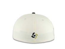 Load image into Gallery viewer, Puerto Rico New Era 59FIFTY 5950 Fitted Cap Hat Chrome White Crown Black Visor Black/Metallic Gold Logo WBC Back Logo Puerto Rico Flag Side Patch