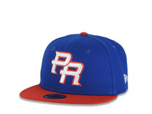 Load image into Gallery viewer, (Youth)Puerto Rico New Era 9FIFTY 950 Kid Snapback Cap Hat Ligh Royal Blue Crown Red Visor Red/White Logo Puerto Rico Flag Side Patch Gray UV