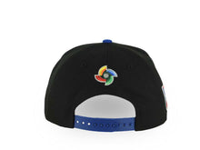 Load image into Gallery viewer, Puerto Rico New Era 9FORTY 940 Adjustable A-Frame Cap Hat Black Crown Royal Blue Visor White/Red Logo WBC Back Logo Puerto Rico Flag Side Patch