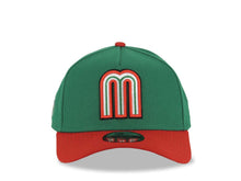 Load image into Gallery viewer, Mexico New Era 9FORTY 940 Adjustable A-Frame Cap Hat Green Crown Red Visor Default Logo WBC World Baseball Classic Side Patch Gray UV