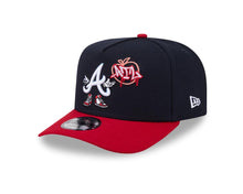 Load image into Gallery viewer, Atlanta Braves New Era MLB 9FIFTY 950 Snapback A-Frame Cap Hat Navy Blue Crown Red Visor White/Sky Blue Logo With Cartoon Gray UV