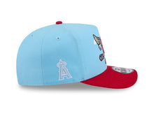 Load image into Gallery viewer, Los Angeles Anaheim Angels New Era MLB 9FIFTY 950 Snapback A-Frame Cap Hat Sky Blue Crown Red Visor Team Color Logo With Cart0on Gray UV
