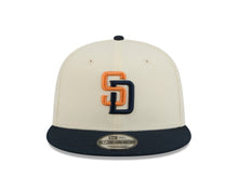 Load image into Gallery viewer, (Youth) San Diego Padres New Era MLB 9FIFTY 950 Kid Snapback Cap Hat Chrome White Crown Navy Blue Visor Orange/Navy Blue (2026 City Connect 2.0)