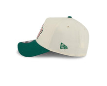 Load image into Gallery viewer, Puerto Rico New Era WBC 9FORTY 940 Adjustable A-Frame Cap Hat Cream Crown Green Visor Pink/Green Logo With Rose