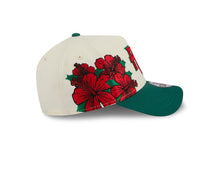 Load image into Gallery viewer, Puerto Rico New Era WBC 9FORTY 940 Adjustable A-Frame Cap Hat Cream Crown Green Visor Red/Green Logo With Rose