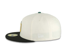 Load image into Gallery viewer, San Diego Padres New Era MLB 59FIFTY 5950 Fitted Cap Hat Chrome White Crown Black Visor Metallic Gold/Silver/Black Logo 1998 World Series Side Patch