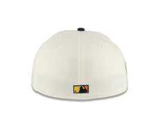 Load image into Gallery viewer, San Diego Padres New Era MLB 59FIFTY 5950 Fitted Cap Hat Chrome White Crown Navy Blue Visor Orange/Navy/Yellow Logo 1998 World Series Side Patch